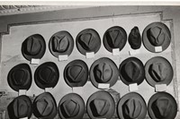 Weegee, [Hats in a pool room, Mulberry Street, New York], ca