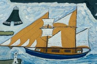 Alfred Wallis, The Blue Ship, c.1934, Oil paint on board on 