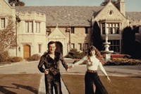 Hefner and Benton at Playboy Mansion West, 1970