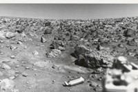 The Martian surface with the surface sampler at centre, Viki