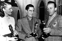 Ingrid Bergman wins her first Oscar for Gaslight, 1945, alon