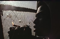 Joseph Rodriguez, Smoking Crack on rooftop, Spanish Harlem, 