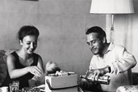 Orianna Fallaci with Paul Newman in 1963 at the Venice Inter