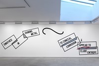 Lawrence Weiner, SWATHED IN SHINING METAL TO CONCEAL CORROSI