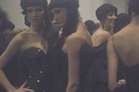 Models backstage at Giorgio Armani