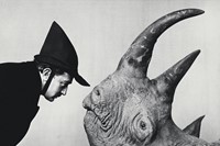 Philippe Halsman, Dali and the rhinoceros, 1981