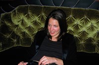Chlo&#233; smiling on the banquette, L&#39;Hotel Paris 2010