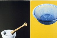 Blue Basket, Mortar and Pestle by Tim Mara, 1992