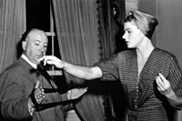 Alfred Hitchcock &amp; Ingrid Bergman on the set of Spellbound, 