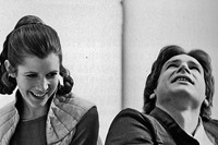 Carrie Fisher and Harrison Ford on the set of The Empire Str