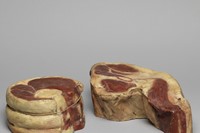 Unknown, Shop display joint of beef; shop display shank of b