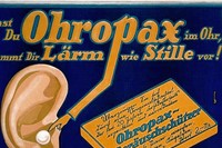 Ohropax earplug advertising panel, 1928.