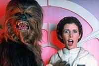 Carrie Fisher and Chewbacca