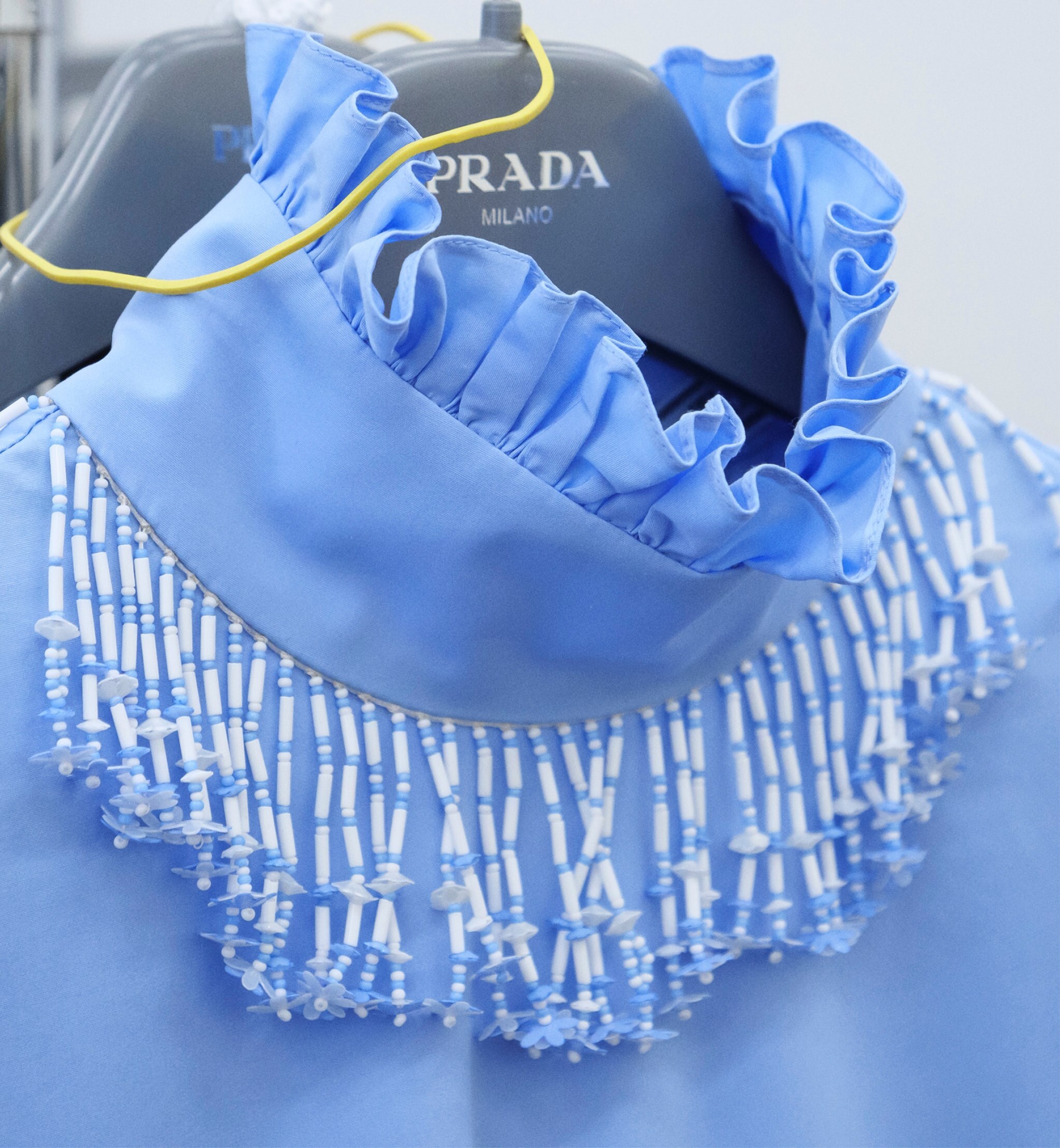 Miuccia Prada, Beaded fringe embroidery dress