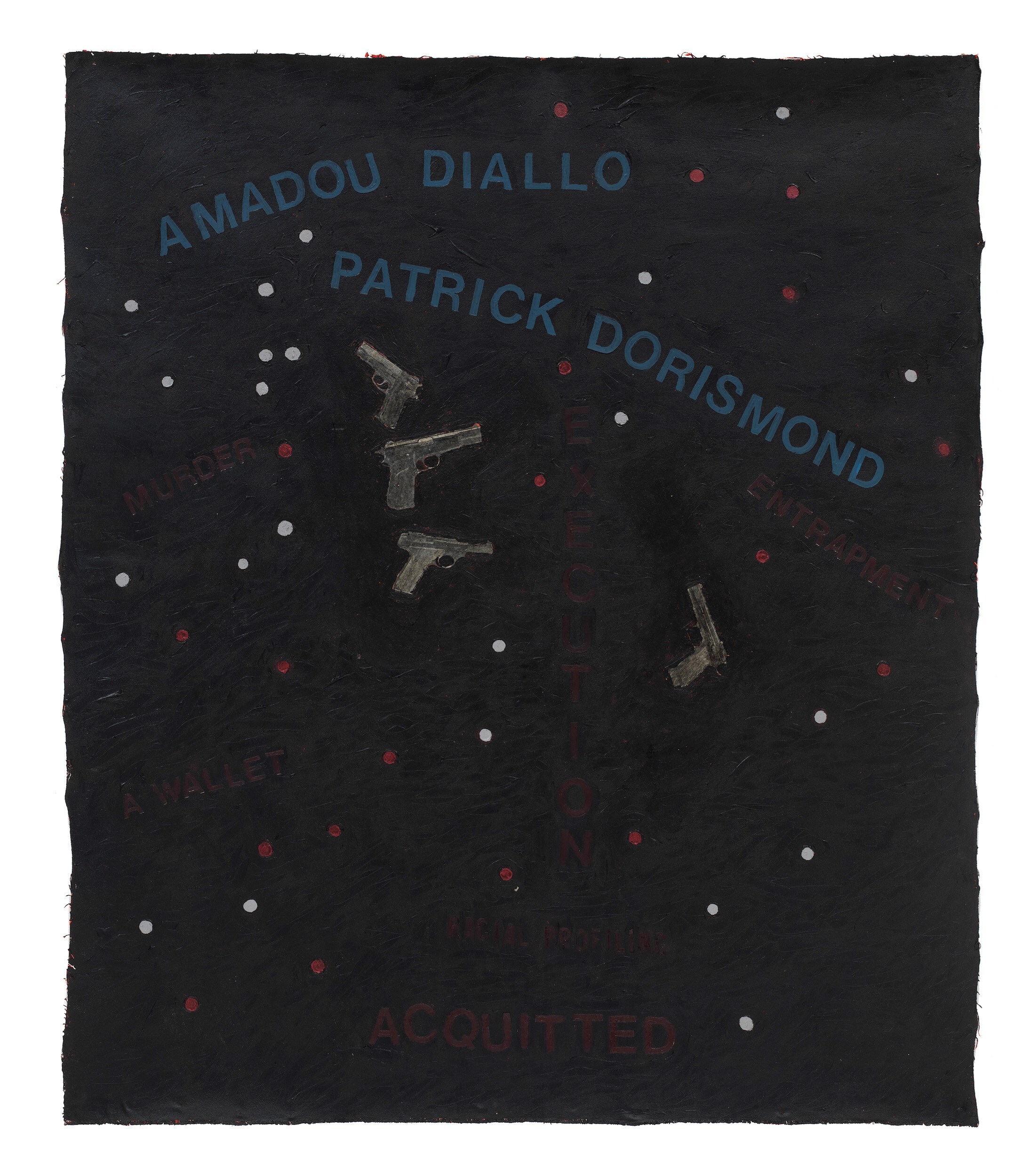 Howardena Pindell, Diallo, 2000 Mixed media on can
