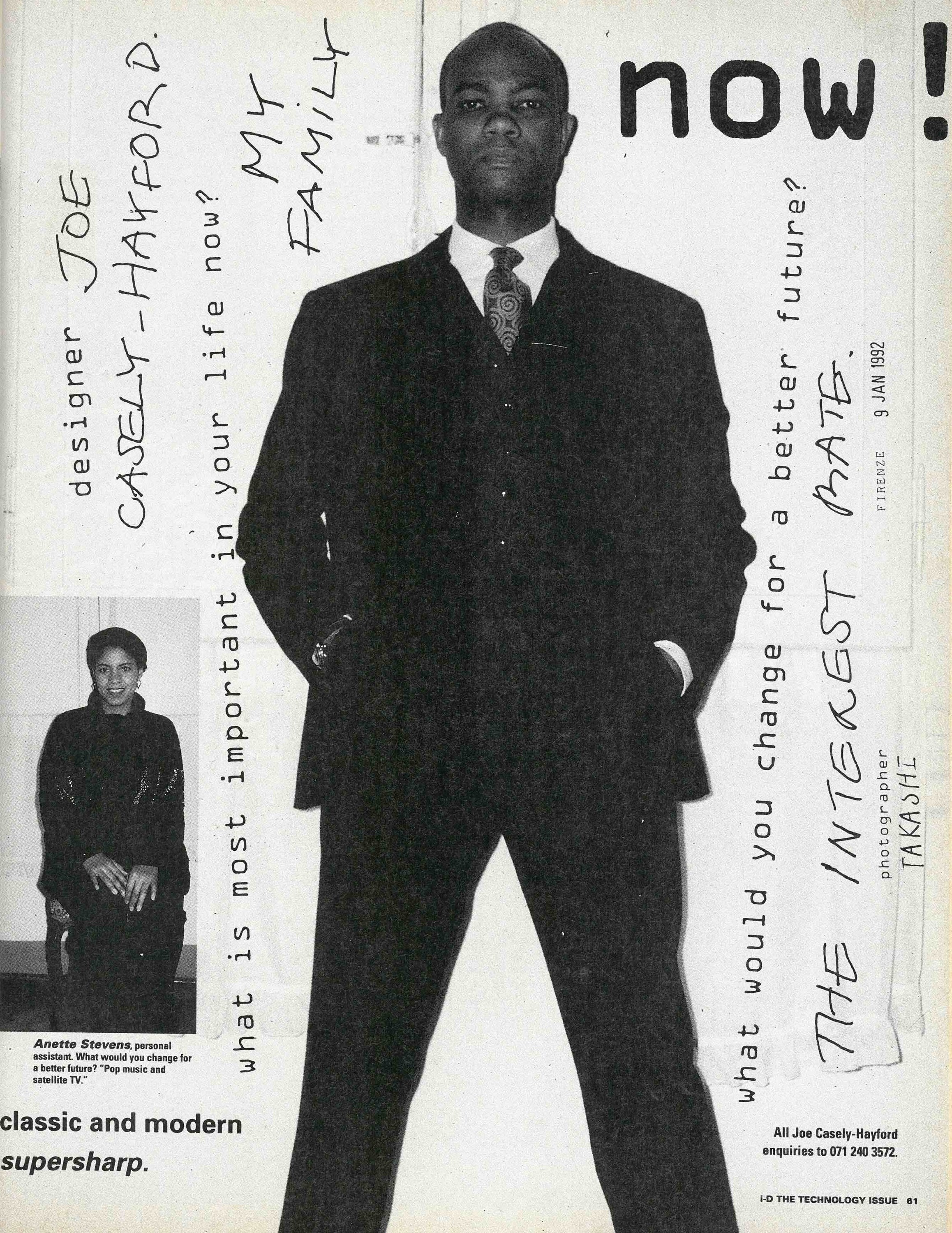 Joe Casely-Hayford, I-D Magazine #102, March 1992 