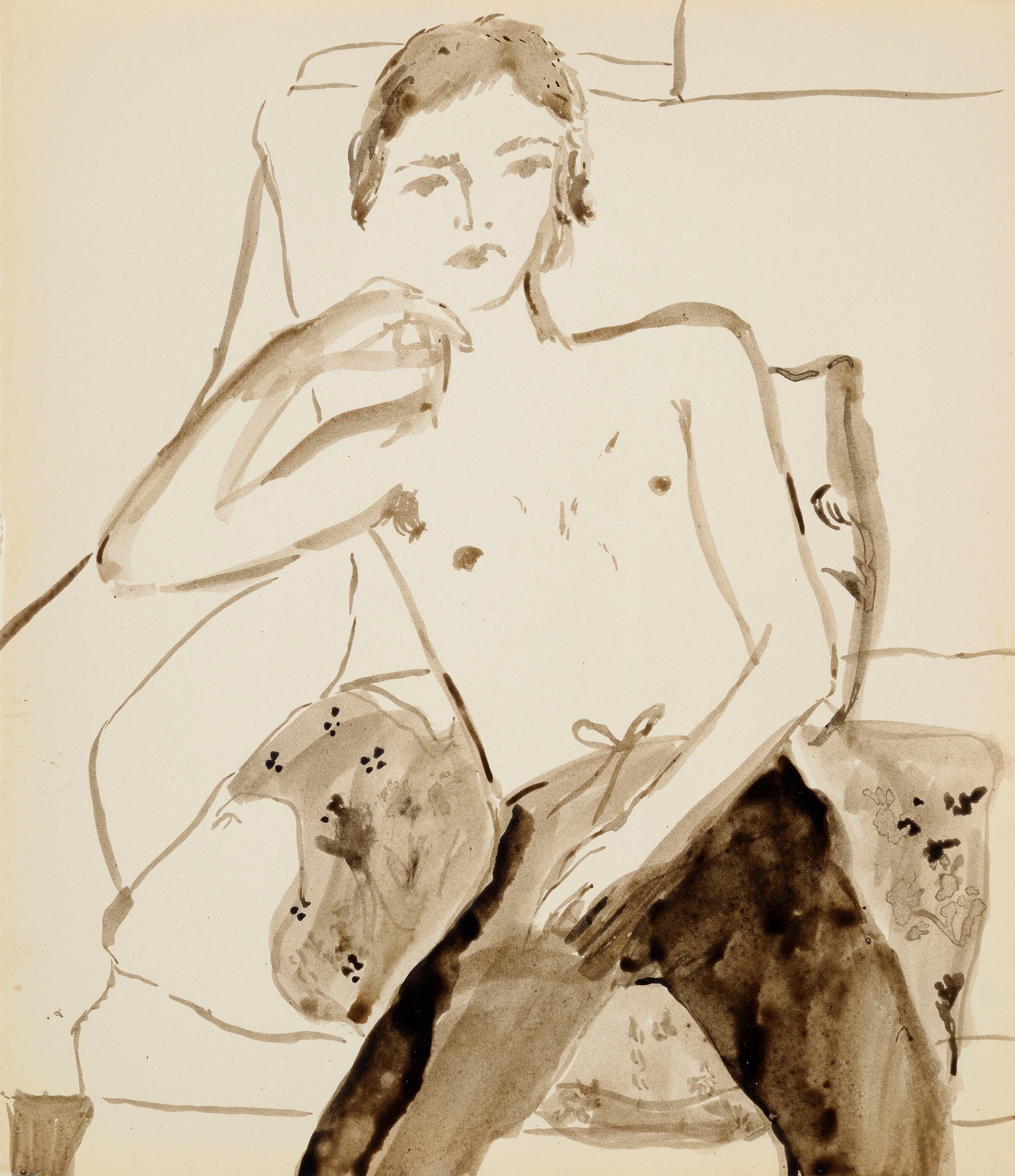 Freddie , 2020 Bister ink on paper 21 &#215; 24 cm &#169; Fa