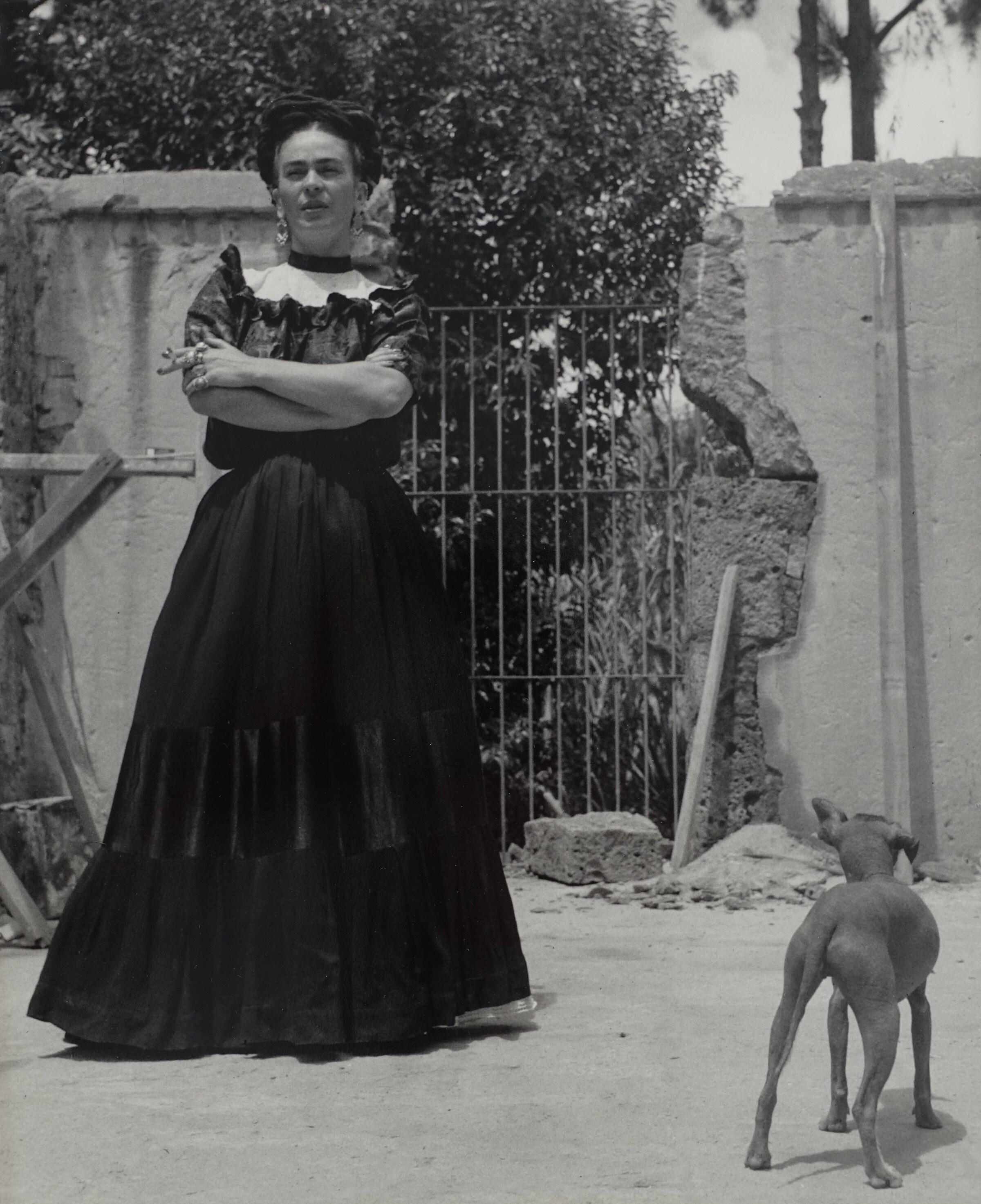 Lola Alvarez Bravo, Frida with her hairless dog, 2