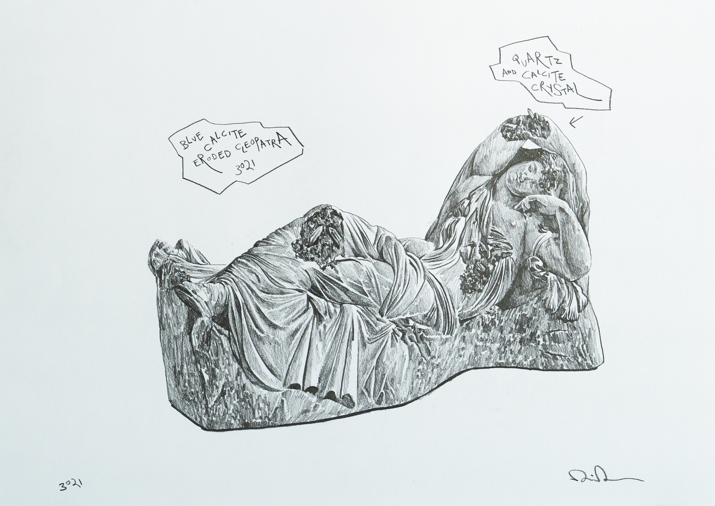 Study for the Eroded Ariadne Sleeping (2021)