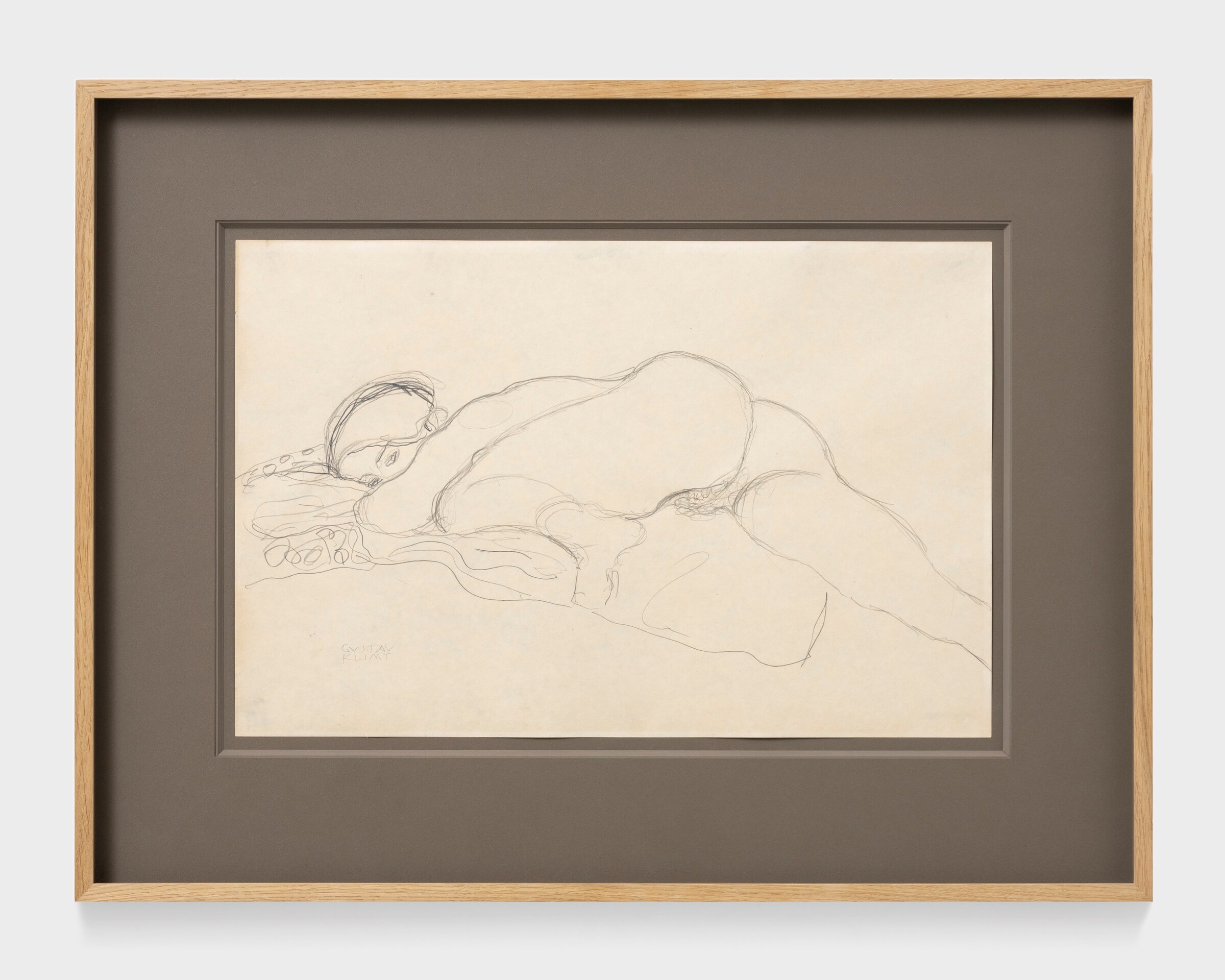 Klimt, Gustav_Auf dem Bauch Liegender Akt mit Ange