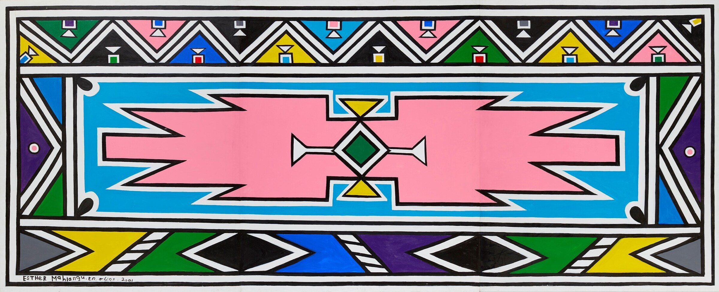 Esther Mahlangu_E286 200x480cm 2001