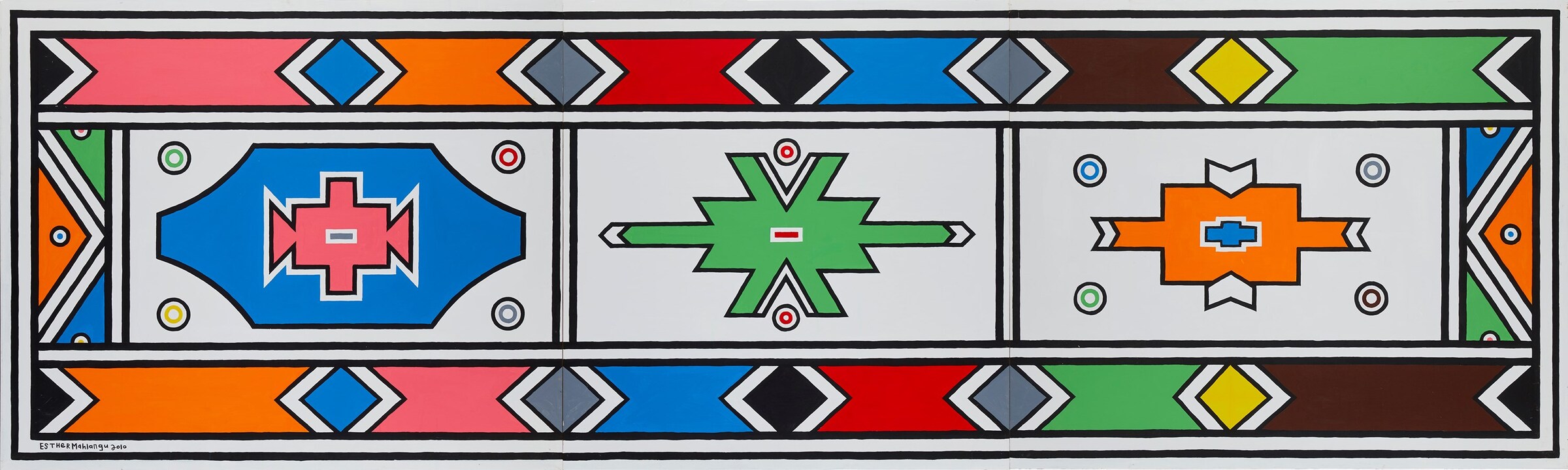 Esther Mahlangu_E289 180x600cm 2010