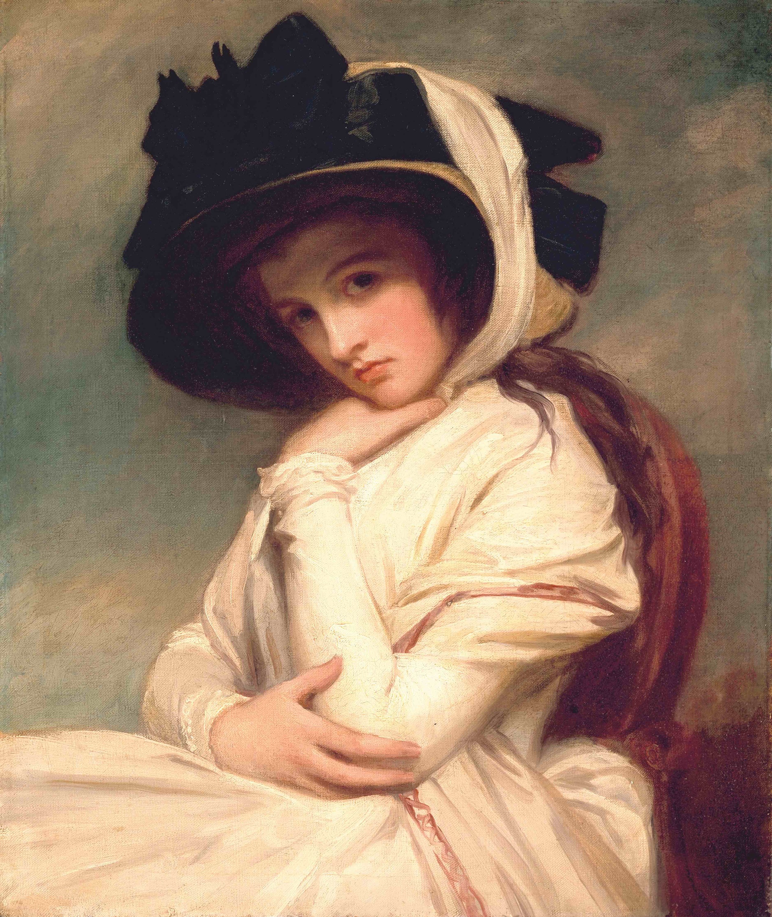 George Romney, Emma Hart, later Lady Hamilton, in a Straw 