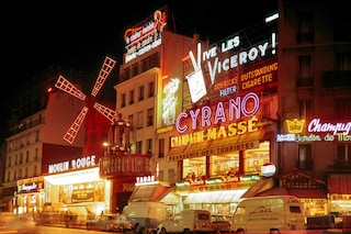 1960s Night Scene Moulin Rouge Pigalle District, Paris 