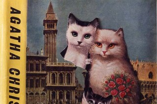 Defaced book jacket of &#39;The Secret of Chimneys by Agatha Chr