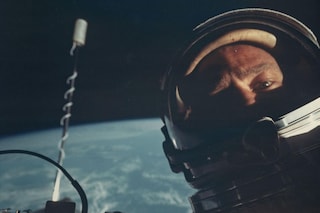 Buzz Aldrin, First selfportrait in space, Gemini 12, Novembe