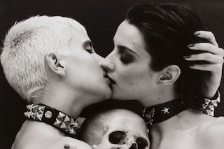 Angie Hill and Catherine Bailey Kissing by David Bailey