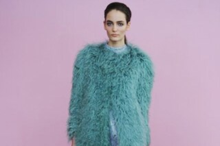 Philosophy di Alberta Ferretti A/W11 blue shearling coat
