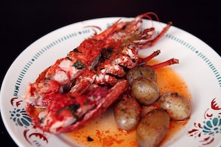 Half lobster with jersey royals