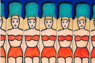 Aaron Kasmin, Bathers. Coloured pencil, 30x21cm. S