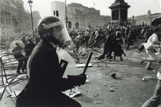 Police at Anti-Poll Tax Riot.