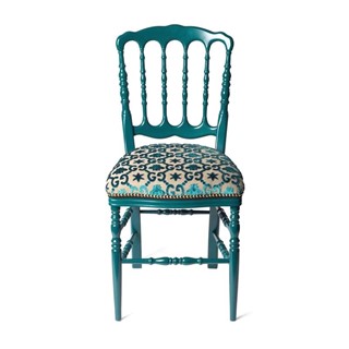Wood chair with GG jacquard