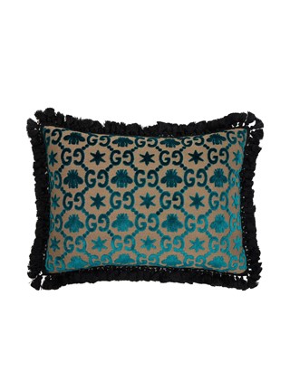 GG-jacquard velvet cushion