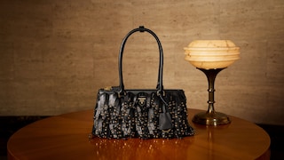 Prada Galleria Medium Nappa Leather Bag with Fringe and Stud