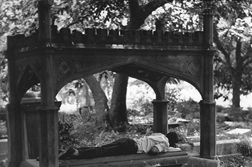 Sleeping man, Scottish Cemetery, Kolkata
