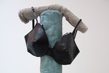 Designer Helmut Lang created a cross between a purse and a bra