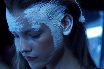 Model backstage at Vivienne Westwood