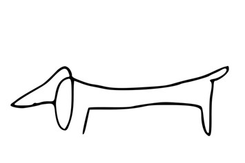 picasso sausage dog drawing