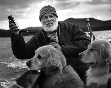 Bruce and his beloved Golden Retrievers