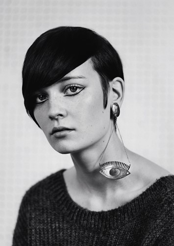 Claudia wearing Slim Barrett jewellery