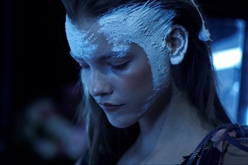Model backstage at Vivienne Westwood