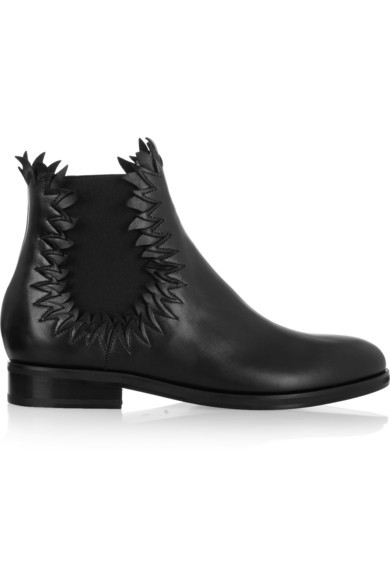 Flame-detailed leather ankle boots by Ala&#239;a
