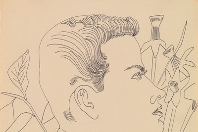 Andy Warhol Boy with Flowers