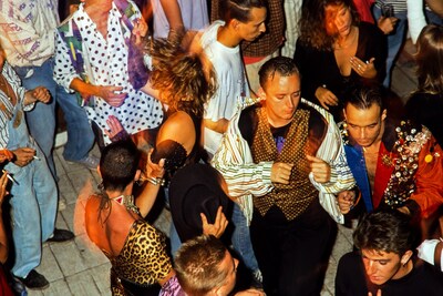 Ibiza 89 Amnesia Boy George on Dancefloor