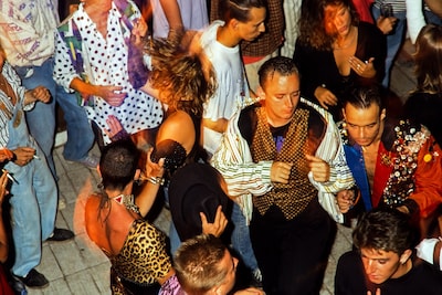 Ibiza 89 Amnesia Boy George on Dancefloor