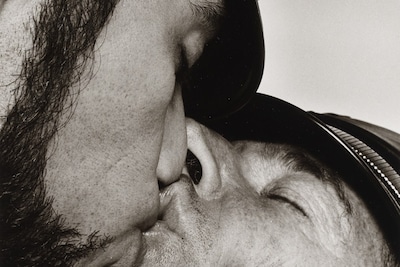 Peter Hujar, Jay and Fernando [Two Men in Leather Kissing], 